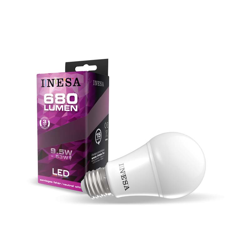 Слика од продуктот INESA LED A60 9,5W 680lm 4000K E27 180°